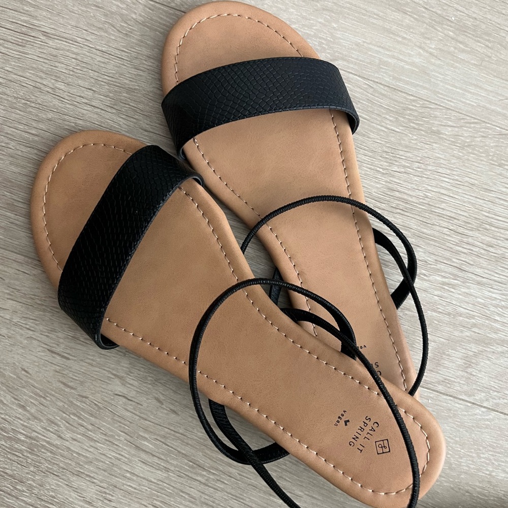 Call it Spring Black Strap sandals